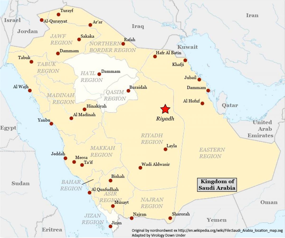 Mapa najran Saudská Arábia
