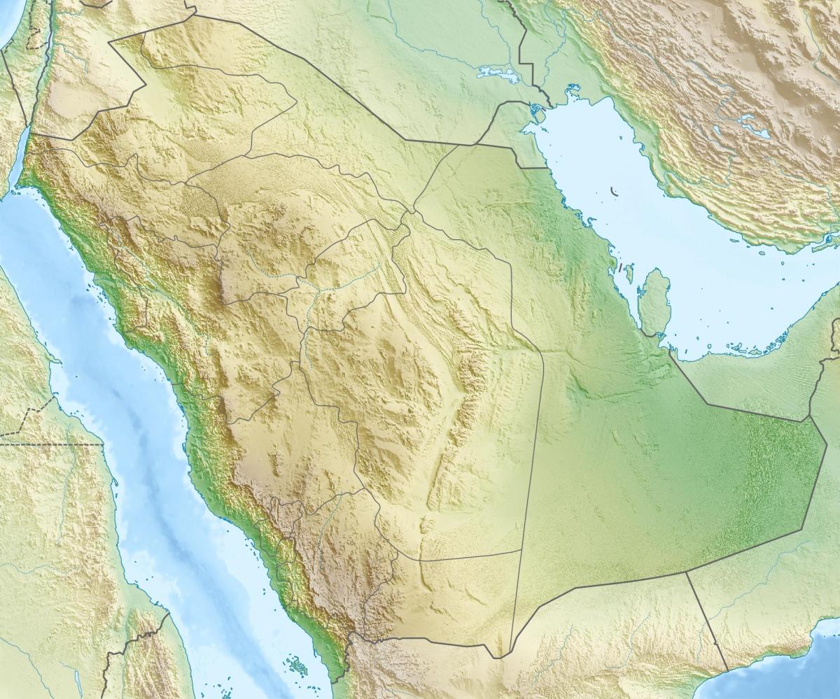 Mapa Saudská Arábia horách