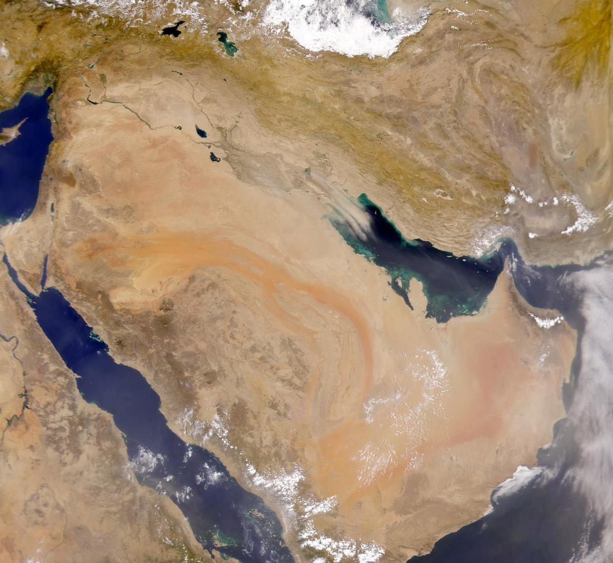 Mapa Saudská Arábia satelit
