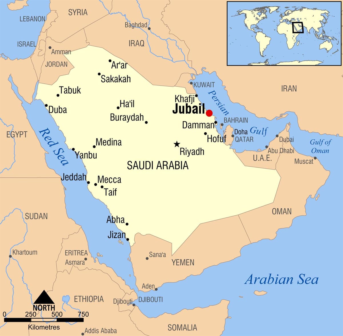 jubail KSA mapu