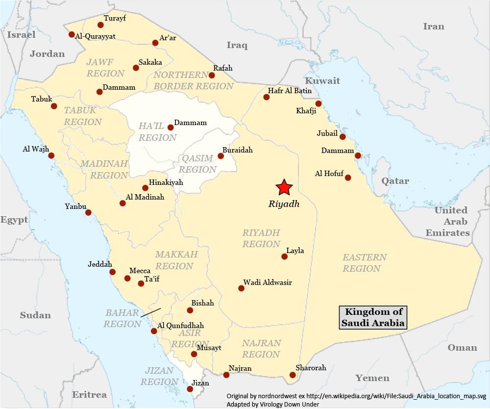 Mapa najran Saudská Arábia