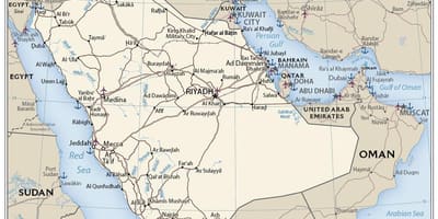 Mapa dhahran Saudská Arábia 