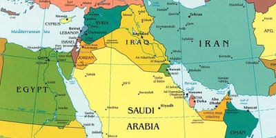 Mapa Saudská Arábia okolitých krajín