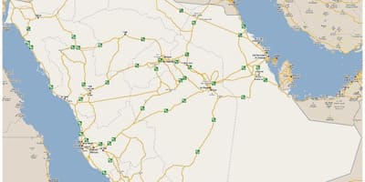 Mapa podrobné Saudská Arábia