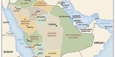 Qassim Saudská Arábia mapu
