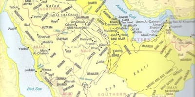 Mapa Saudská Arábia kmene