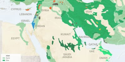 Mapa Saudská Arábia náboženstvo