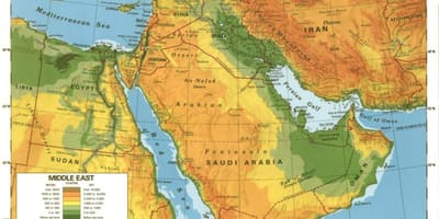 Mapa Saudská Arábia púšti