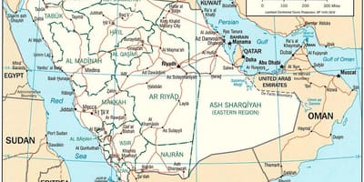 Mapa Saudská Arábia politické
