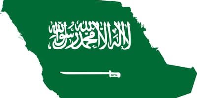 Saudská Arábia mapu vlajka