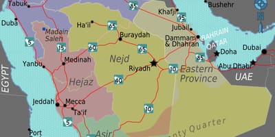 Mapa turaif Saudská Arábia