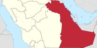 Mapa východnej provincii Saudská Arábia